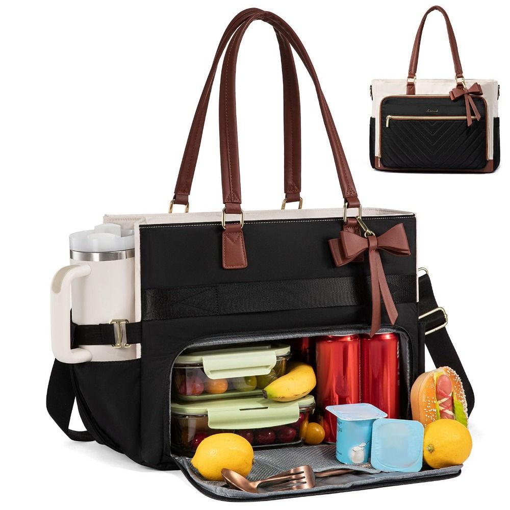 Laptop Accessories Organizer Bag - Large Capacity Insulated Lunch Tote 3