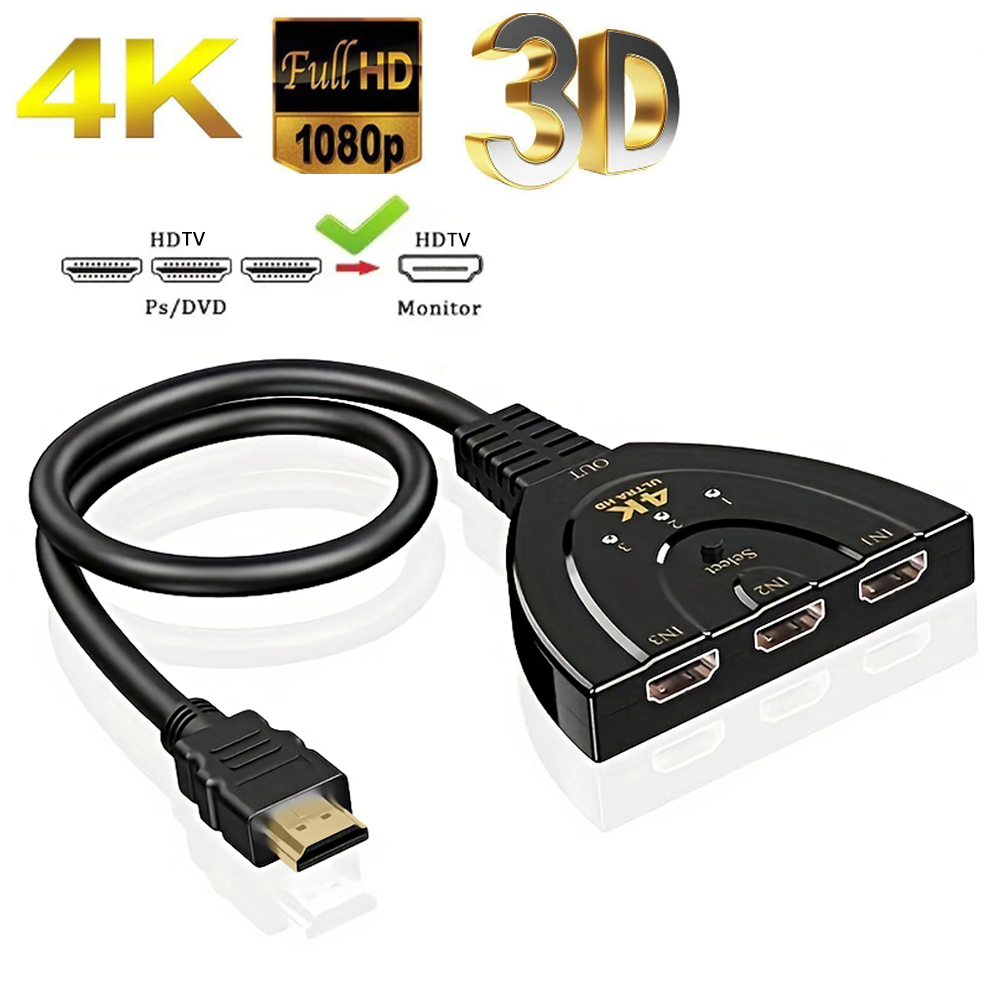 Laptop Accessories Hub - 4K*2K 3 Port HDTV-compatible Switch 4K