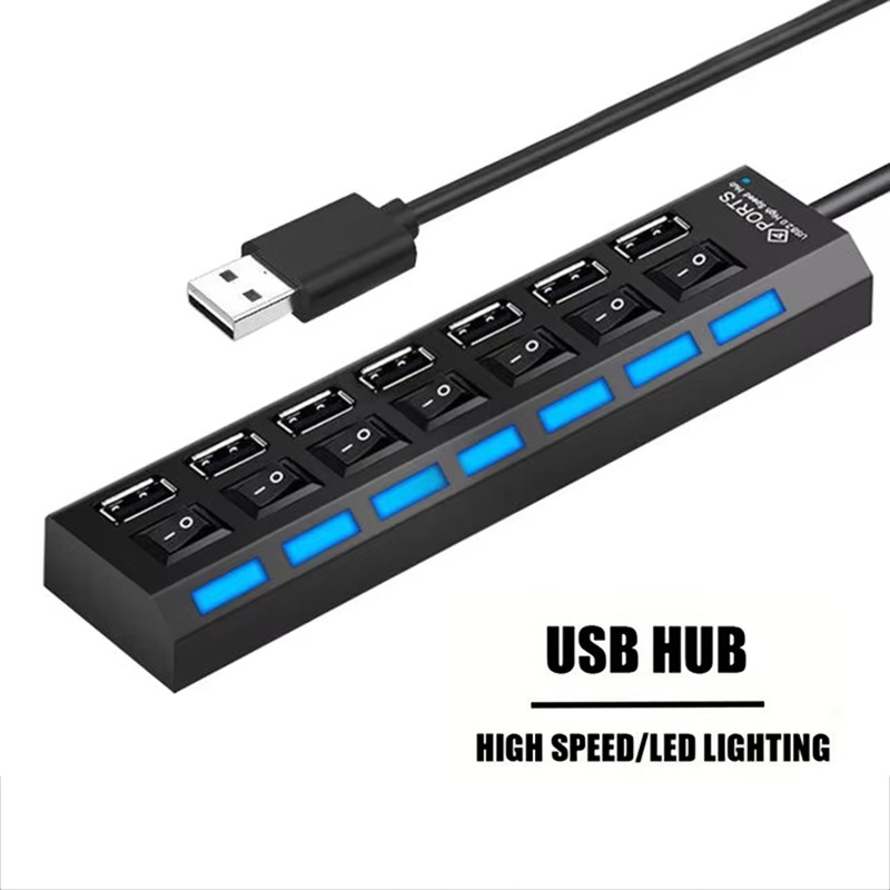 Laptop Accessories Hub - 7 Port USB 2.0 Hub Splitter