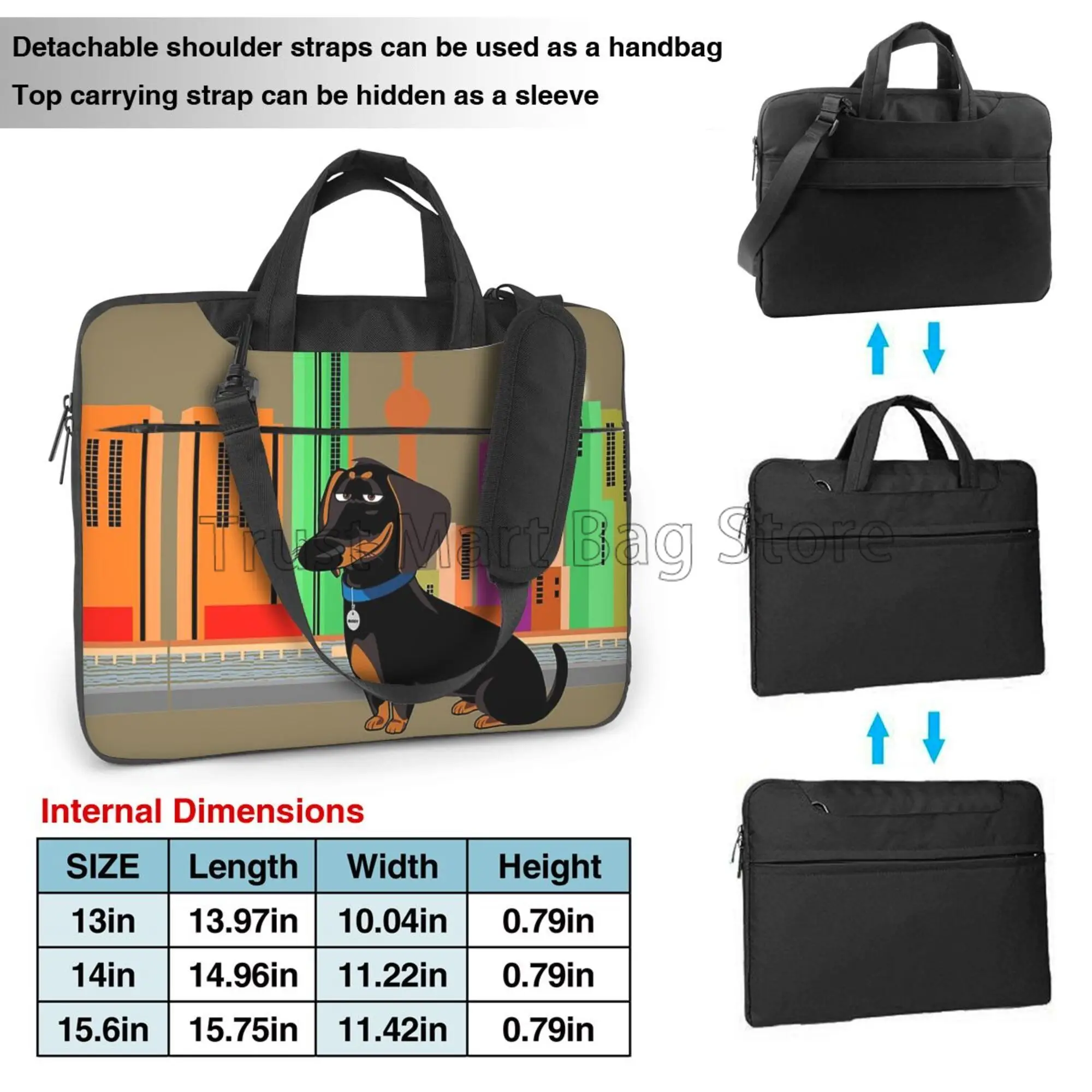 Cute Dachshund Print Laptop Ca - огляд і ціна Laptop Accessories Organizer Bag