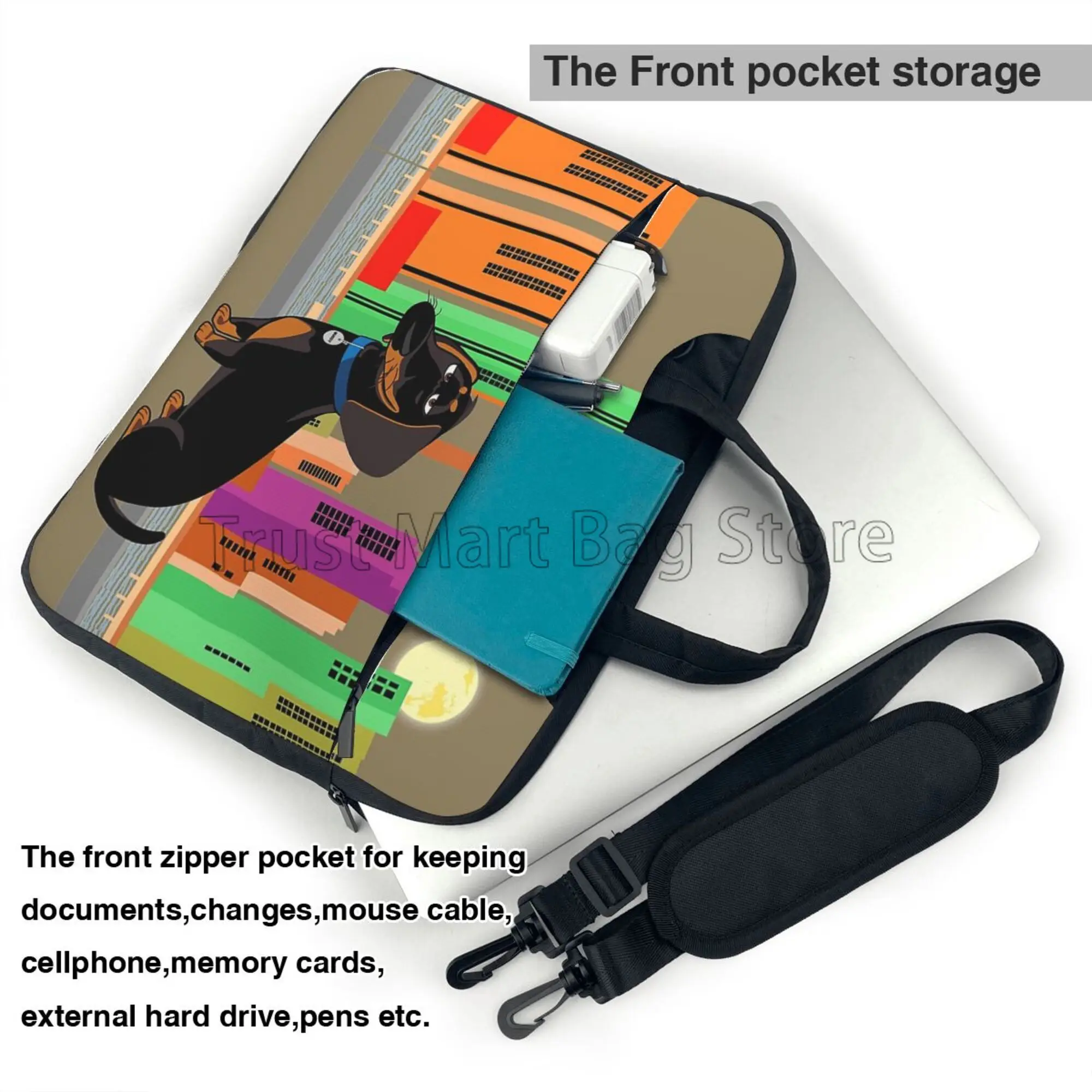 Cute Dachshund Print Laptop Ca - огляд і ціна Laptop Accessories Organizer Bag