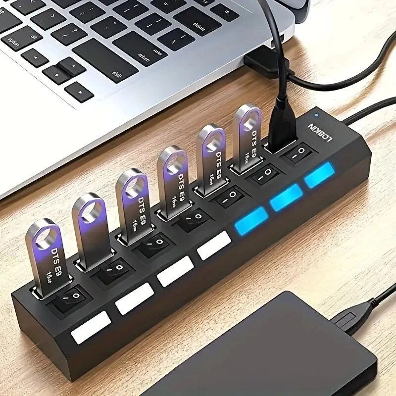 High Speed 4/7 Ports USB HUB 2 - огляд і ціна Laptop Accessories Hub