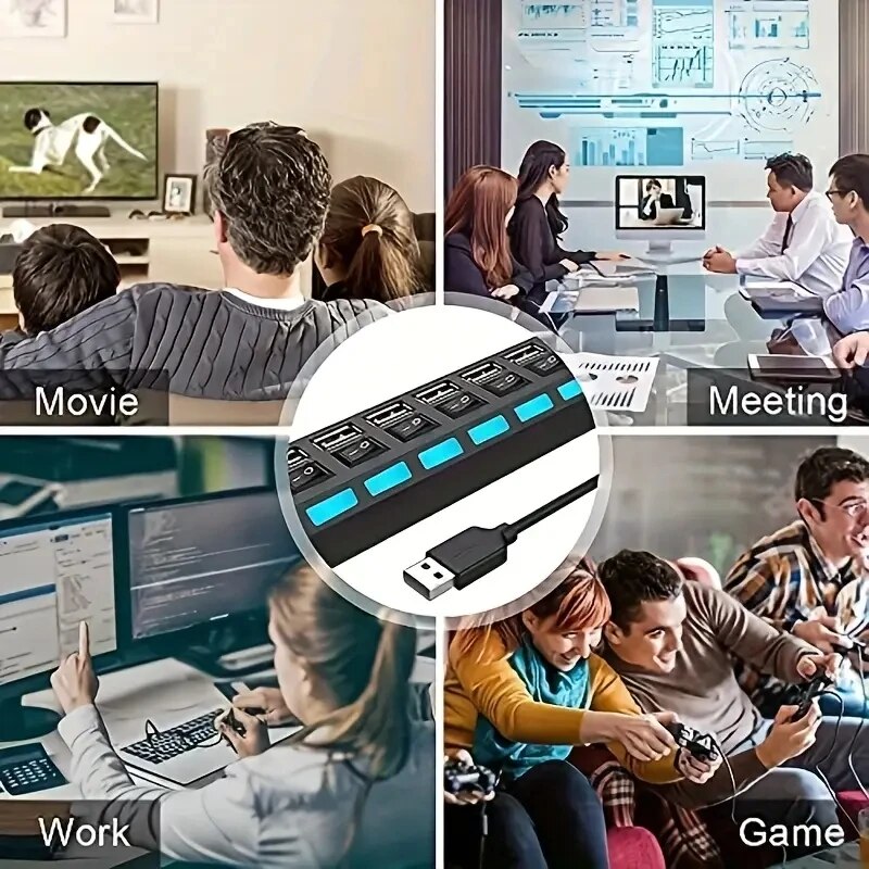 High Speed 4/7 Ports USB HUB 2 - огляд і ціна Laptop Accessories Hub