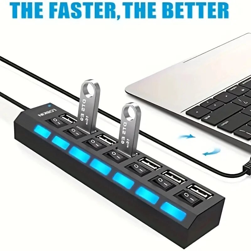 High Speed 4/7 Ports USB HUB 2 - огляд і ціна Laptop Accessories Hub