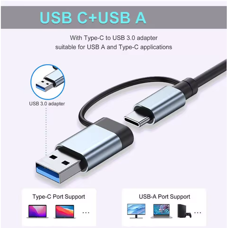 7 Ports USB A C Hub Concentrat - огляд і ціна Laptop Accessories Hub