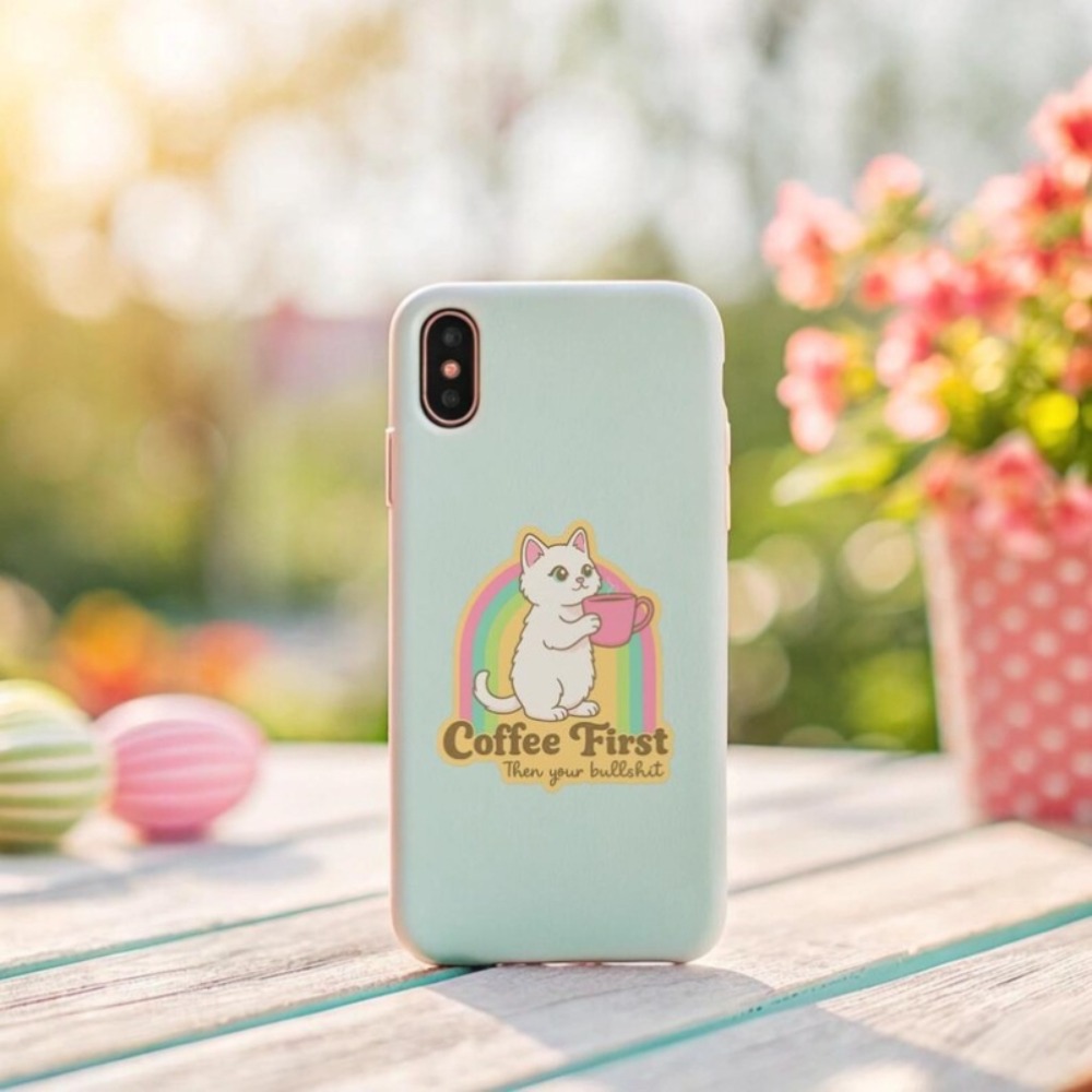 Fun coffee cat stickers Retro  - огляд і ціна Laptop Unique Accessories