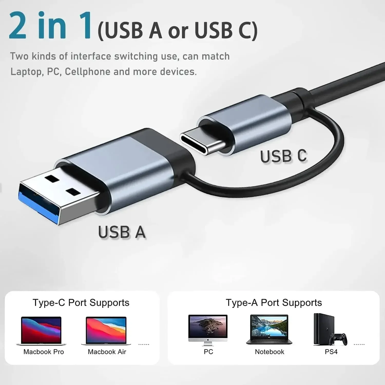 8 In 2 USB-C Hub With 3.0 SD/T - огляд і ціна Laptop Accessories Hub