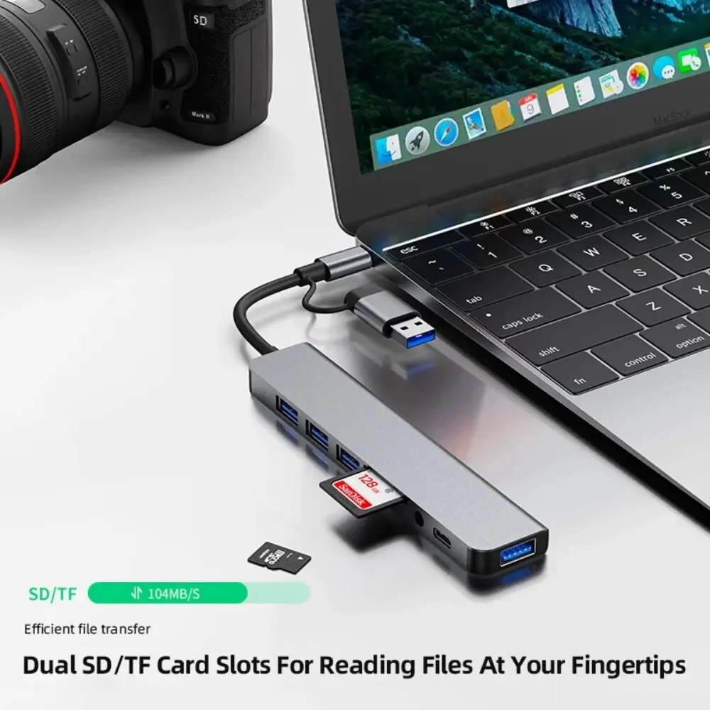 8 In 2 USB-C Hub With 3.0 SD/T - огляд і ціна Laptop Accessories Hub