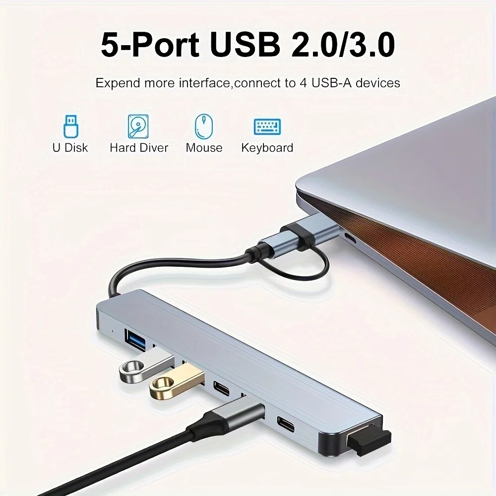 2 In 1 USB3.0 Hub 7 Port Type  - огляд і ціна Laptop Accessories Hub